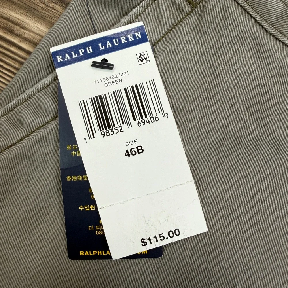 Polo Ralph Lauren Mens Size 46B Gellar Relaxed Fit Twill Cargo Shorts Green NWT